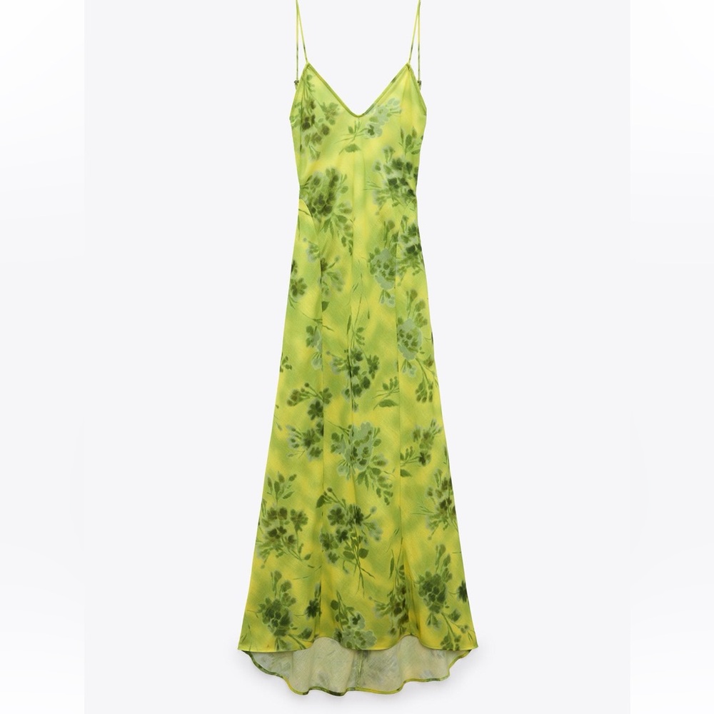 Printed Linen Open Back Dress